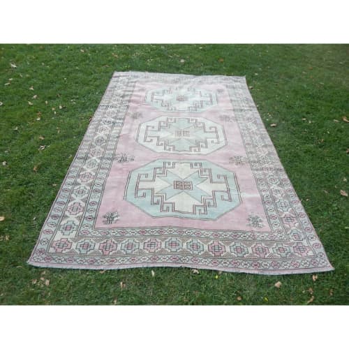 Soft Colors Large Livingroom Rug, Turkey Wool Oushak Carpet | Area Rug in Rugs by Vintage Pillows Store. Item composed of cotton and fiber