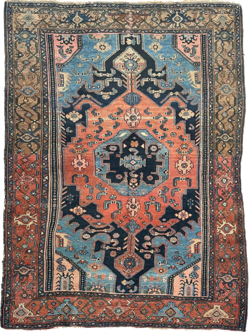 WILDLY Beautiful Antique Persian Zanjan | Unique 2-Tone | Area Rug in Rugs by The Loom House. Item composed of fiber