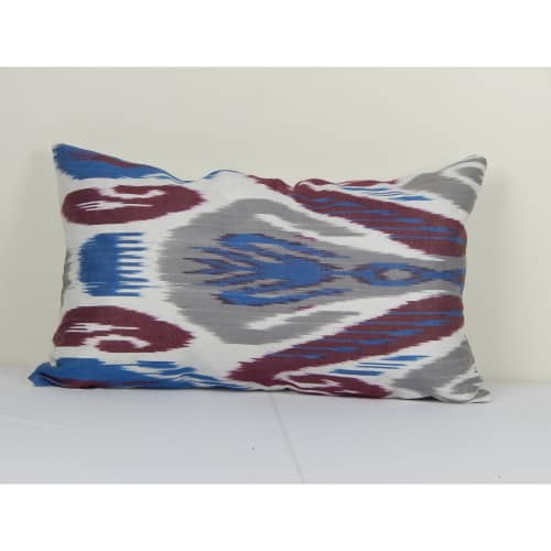 Ikat Cotton Pillow cover - Uzbekistan Traditional Handwoven | Cushion in Pillows by Vintage Pillows Store