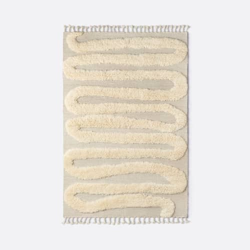 Snake Rya Off White Rug | Work by District Loom