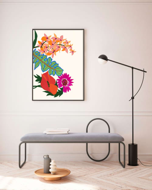 Colorful Floral wall art, Bright colors uplifting fun modern by Capricorn Press Wescover Prints