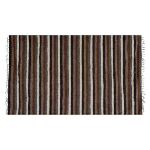 1970s Vintage Goat Hair Turkish Kilim Blanket Rug | Area Rug in Rugs by Vintage Pillows Store. Item composed of fabric and fiber
