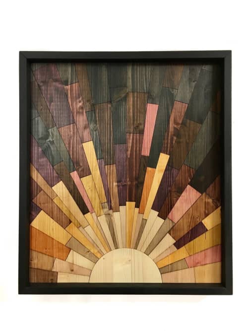 Second Avenue Sunrise | Wall Sculpture in Wall Hangings by StainsAndGrains. Item made of wood works with contemporary & industrial style