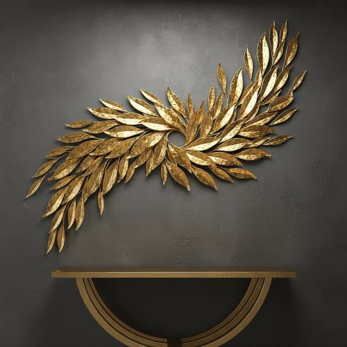 Golden Fiesta Metal Wall Sculpture | Sculptures by Lago Luna Studio
