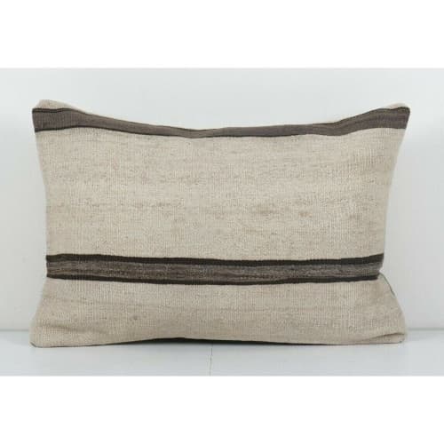 Anatolian LumbarStriped Kilim pillow cover Sofa Rug Pillow C | Sham in Linens & Bedding by Vintage Pillows Store. Item made of cotton