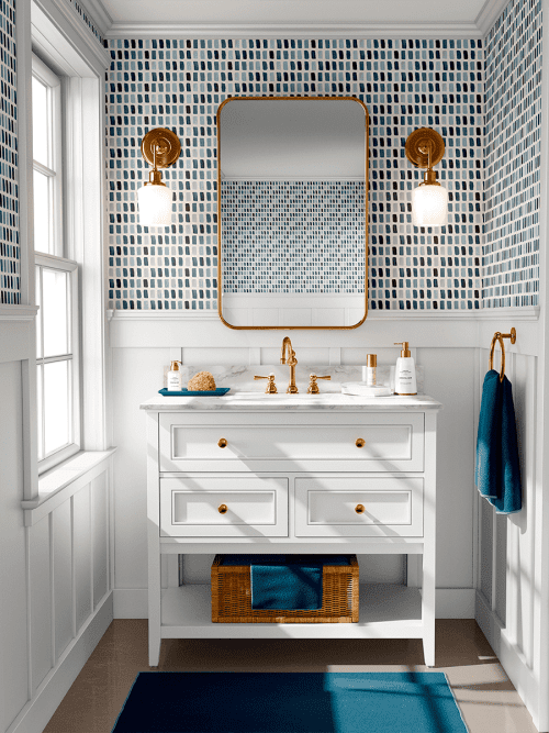 Color Grid Indigo Wallpaper | Wall Treatments by Color Kind Studio. Item made of fabric & paper