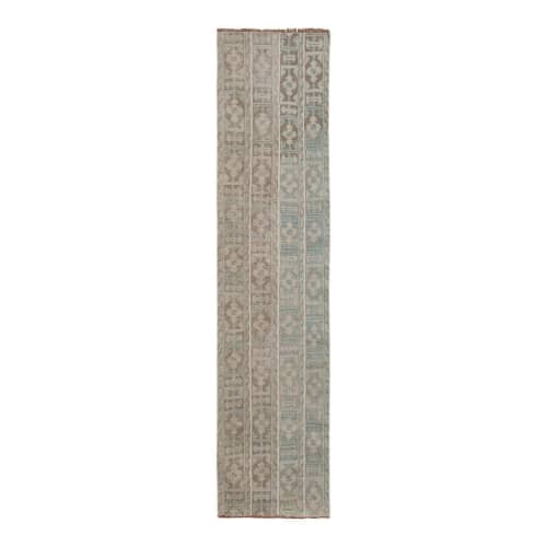 Vintage Anatolian Oushak Handwoven Distressed Ushak Area Rug | Rugs by Vintage Pillows Store. Item made of fabric with fiber