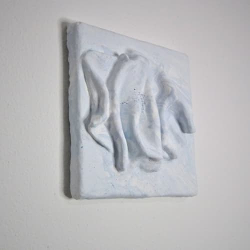 Comfort Zone Mini #04 — Strukturbild Marmoroptik Baby Blue | Wall Sculpture in Wall Hangings by Reyku