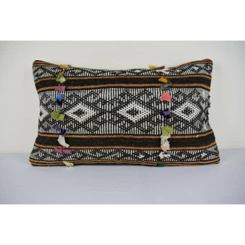 Sofa Kilim Lumbar Pillow Cover, Vintage Handwoven Large | Sham in Linens & Bedding by Vintage Pillows Store. Item composed of cotton & fiber