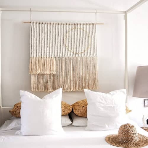 Gold Moon | Macrame Wall Hanging in Wall Hangings by indie boho studio. Item composed of cotton and fiber