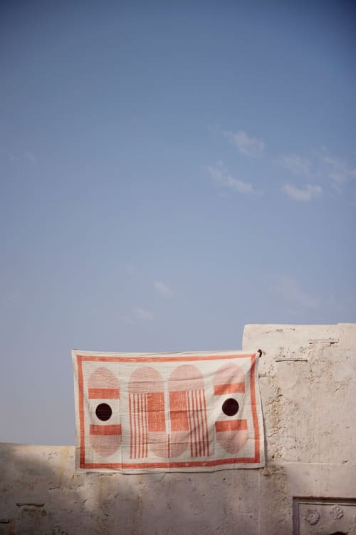 Bauhaus Linen Kantha Throw | Linens & Bedding by CQC LA. Item made of cotton