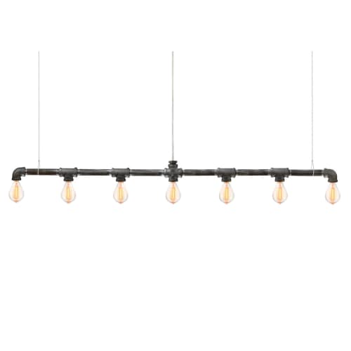 Raw Bar Linear Suspension (42") | Chandeliers by Michael McHale Designs. Item composed of brass