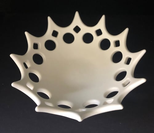 Crown Openwork Bowl | Decorative Bowl in Decorative Objects by Lynne Meade. Item made of stoneware