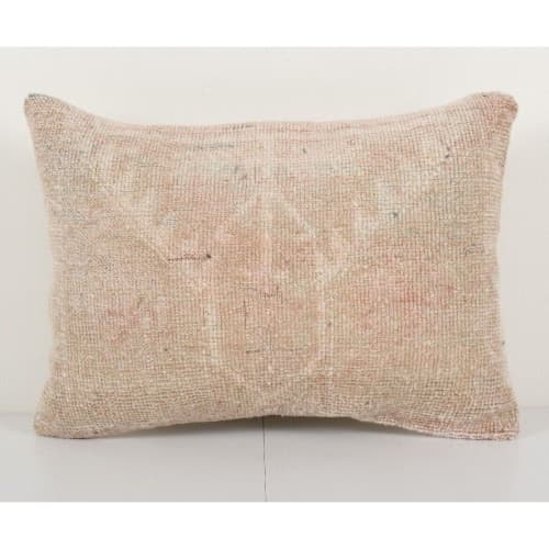 Muted Turkish Oushak Rug Pillow Muted Cover, Faded Kurdish | Sham in Linens & Bedding by Vintage Pillows Store. Item composed of cotton and fiber