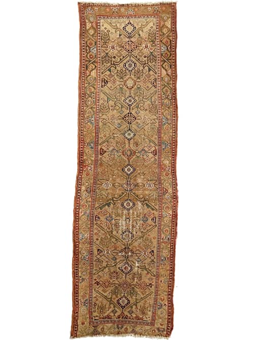 EXOTIC Mystical Village Runner | Raw Camel Hair with Greens | Runner Rug in Rugs by The Loom House. Item made of fiber