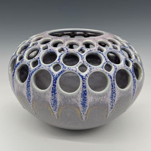 Orb Demi Lace Vase - Starburst | Vases & Vessels by Lynne Meade. Item composed of stoneware