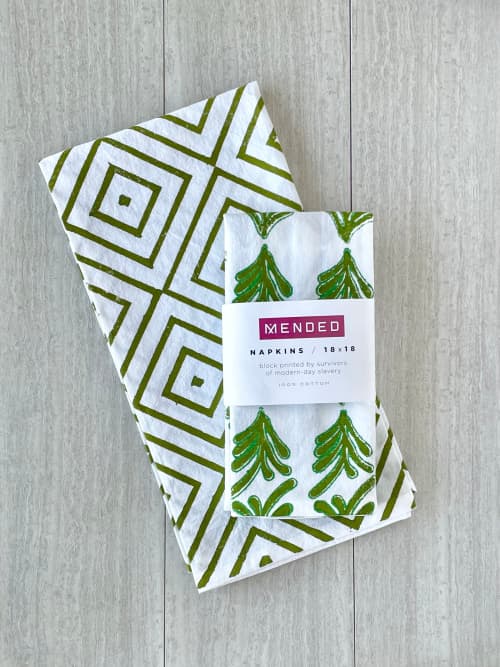 Napkins & Tea Towel Gift Set - The Green Table | Linens & Bedding by Mended. Item made of cotton