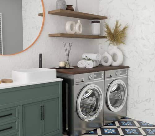 Washer and Dryer Topper, Wooden Countertop For Laundry Room | Furniture by Picwoodwork. Item made of wood