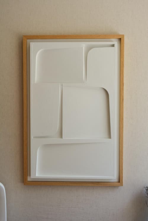 No. 09 Japandi Plaster Wall Relief - Scandinavian Neutral Decor | Wall Sculpture in Wall Hangings by Joseph Aurelius