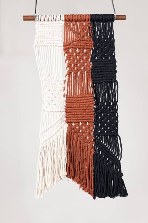 Mini Sandstone Wall Hanging | Macrame Wall Hanging in Wall Hangings by Modern Macramé by Emily Katz. Item composed of walnut and cotton