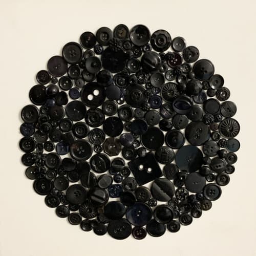Buttons 14" x 14" | Mixed Media in Paintings by Emeline Tate. Item composed of canvas