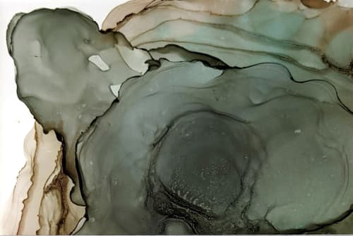 color study - grey, espresso, green | Watercolor Painting in Paintings by Megan Spindler