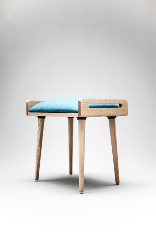 Stool Upholstered | Chairs by Manuel Barrera Habitables. Item made of oak wood