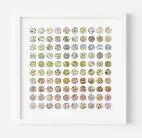 One Hundred London Map Dots Rainbow Collage | Paintings by Amelia Coward