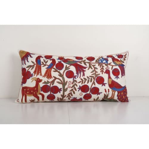 Tashkent Suzani Animal Bench Pillow Case Made from a 19th Ce | Cushion in Pillows by Vintage Pillows Store
