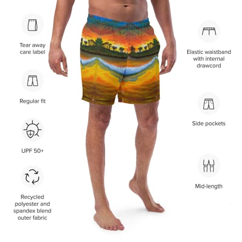 Men's Trunks - Day Blazed - Tropical Sunset Palm | Work by Eman's Gallery