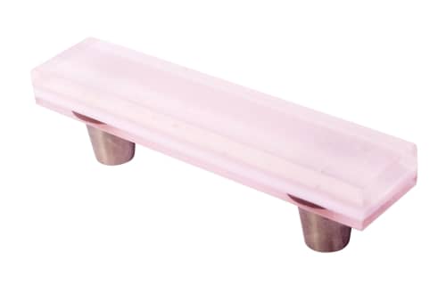 Millennial Pink Delicate Pink 3" CC Pull | Hardware by Windborne Studios. Item composed of glass