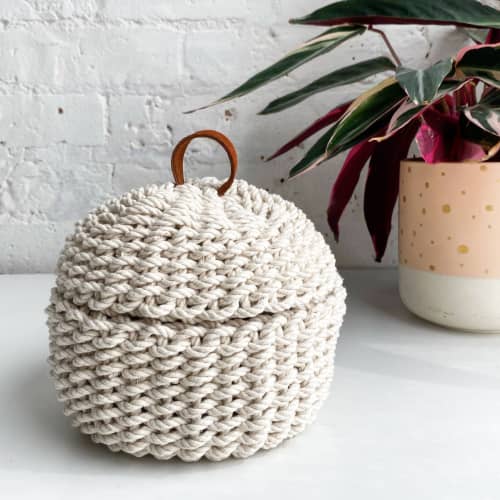 Twined Rope Basket With Lid DIY KIT by Flax & Twine Wescover Storage