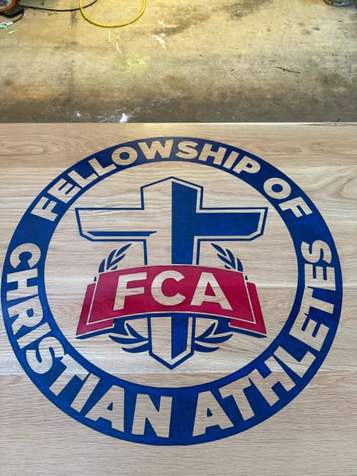 Custom logo conference table! | Tables by Pelican State Woodworks