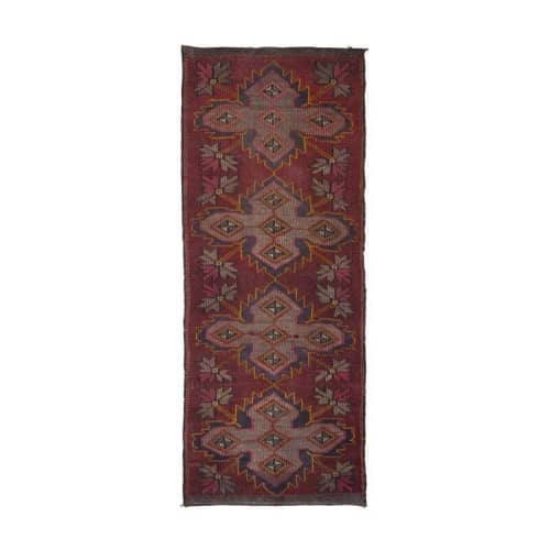 Vintage Embroided Turkish Jaijim Kilim Runner 3'2" X 7'12" | Runner Rug in Rugs by Vintage Pillows Store. Item made of cotton with fiber