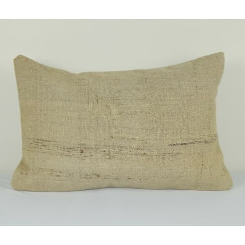 Organic Turkish Hemp Pillow, Kilim Cushion Cover, 16" X 24" | Sham in Linens & Bedding by Vintage Pillows Store. Item made of cotton with fiber