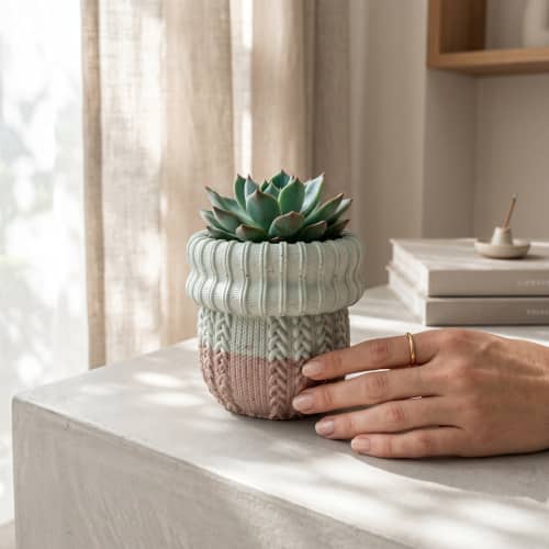 Minterra Knit Planter Classic | Vases & Vessels by RAW & UNIQ