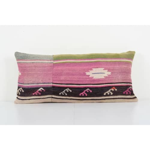 Pink Kingsize Turkish Bedding Kilim Pillow Cover | Sham in Linens & Bedding by Vintage Pillows Store. Item made of wool