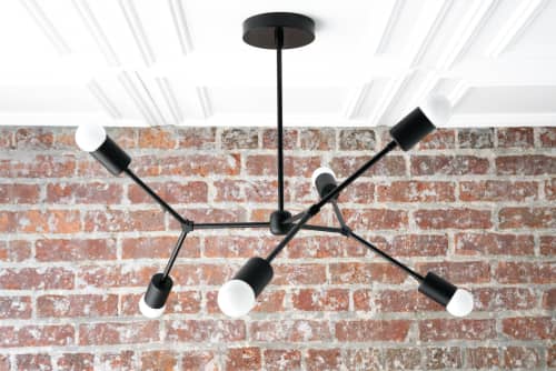 Modern Chandelier - Mid Century Lighting - Model No. 7409 | Chandeliers by Peared Creation. Item made of brass
