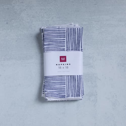 Dinner Napkins (set of 4) - Striped, Navy | Linens & Bedding by Mended. Item composed of fabric