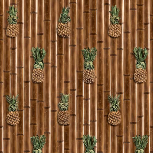 Pinepple And Bamboo | Wallpaper in Wall Treatments by Brenda Houston. Item composed of paper