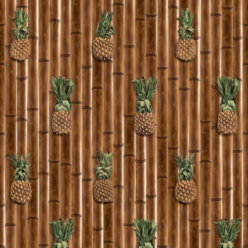 Pinepple And Bamboo | Wallpaper in Wall Treatments by Wallcovetings by Brenda Houston. Item composed of paper