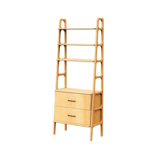 Minimalist bookcase, Mid century modern furniture | Book Case in Storage by Plywood Project. Item made of oak wood compatible with minimalism and mid century modern style