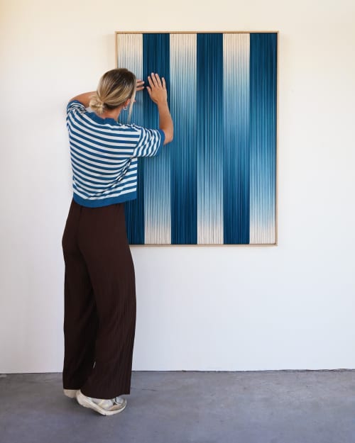 Blue Textile Art piece - AZURE BLEND | Macrame Wall Hanging in Wall Hangings by Rianne Aarts / Teddy and Wool Studio