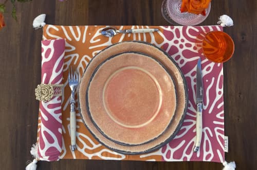 Blush Placemats | Tableware by OSLÉ HOME DECOR. Item composed of fabric