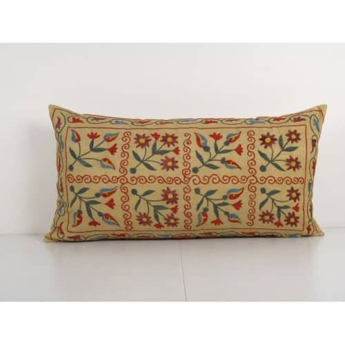Tashkent Suzani Bedding Pillow Case Made from a 19th Century | Cushion in Pillows by Vintage Pillows Store