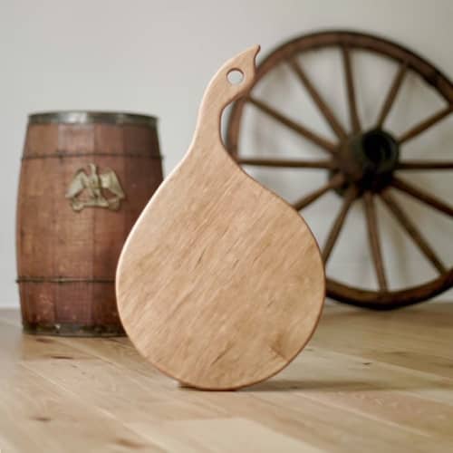 Round Wood Cutting Board, Walnut , Cherry , Maple | Serveware by Crafted Glory. Item composed of birch wood
