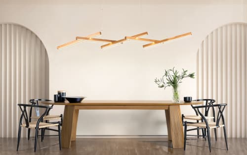 SOLO (wooden chandelier with 5 Bars) | Pendants by Next Level Lighting