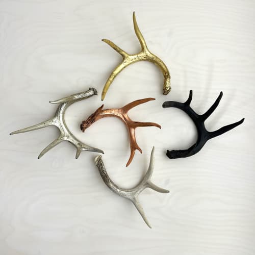 Antler Accents - Gilded | Wall Sculpture in Wall Hangings by Farmhaus + Co.. Item composed of wood
