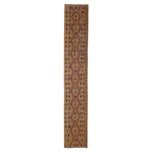 1970s Vintage Handmade Kilim Runner Rug - Hallway Kilim | Rugs by Vintage Pillows Store. Item composed of cotton and fiber