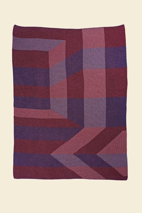 Geometric Blanket in Red/Purple | Linens & Bedding by BOI. Item made of cotton